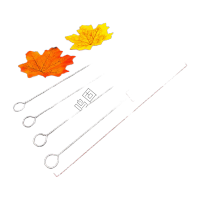 鸣固 清洁吸管刷 不锈钢试管刷 吸管刷配件水壶嘴刷清洗 透明 全长30*毛长7*毛直径3cm弯头 20只