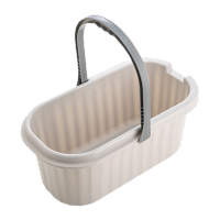 鸣固 拖把桶 家用拖地桶长方形单桶平板拖把桶拖布桶 长方形塑料拖把桶 白色不带轮 小号 TS187539308