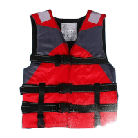 鸣固 儿童救生衣 牛津防汛救生衣应急救援水上漂流大浮力救生马甲 雅马哈款红色 TS092716081
