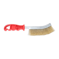 鸣固 镀铜钢丝刷 塑料柄刀型刷清洁工业铜丝除锈钢丝刷 4*25cm 130g 5只 TS154436192