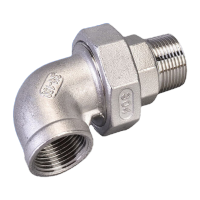 鸣固 304不锈钢内外牙弯头活接 耐磨损耐高温内外丝软硬密封接头管件 DN8-1/4 10个 TS193156422