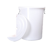 鸣固 大垃圾桶 储水桶圆形 酒店餐厅工业环卫物业大容量塑料桶加厚收纳水桶 60L白色带盖 TS008367893