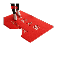 鸣固 PVC脚垫 酒店商铺地垫防滑门垫 迎宾地毯脚垫 红色欢迎光临地垫 80cm*120cm特厚 TS011375863