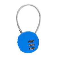 鸣固 防盗密码锁加长钢丝绳挂锁 头盔锁浅蓝色绳长30cm TS247505852
