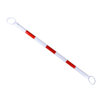 鸣固 雪糕筒横杆PVC材质固定连接杆(不伸缩) 2m 红白 KW035001