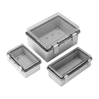 鸣固KG塑料搭扣防水接线盒户外开关电源灰盖透明盖abs合页翻盖密封箱290*190*140mm透明盖默认不含底板