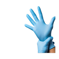 鸣固 丁腈手套 一次性手套实验室餐饮用无粉 100只 蓝色 S