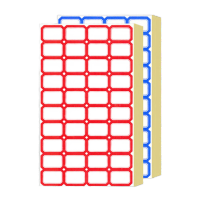 鸣固不干胶自粘标签纸手写价格标签贴纸40枚/张60张/包价格贴空白标记贴2.9*2cm红色KW412329