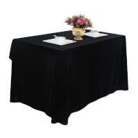 鸣固 绒布桌裙台布 加厚金丝绒会议桌布 会议活动桌布酒店餐桌台布桌布 2*3米 黑色 ZH1041