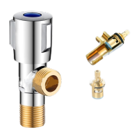 鸣固  三角阀冷热水加厚角阀304不锈钢4分角阀进水阀开关  高配加厚蓝标