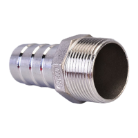 鸣固 304不锈钢六角宝塔软管接头 皮接软管接头倒刺 皮管竹节 2分DN8 1/4*12