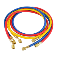 鸣固 空调加氟管 汽车空调机冷媒加氟管制冷剂加液管三色管 R22:1m(三根)默认1/4铁镀铜