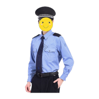 鸣固 保安服 酒店物业小区工作服装 春季柔韧舒适透气职业服 蓝长袖 175/XL