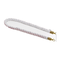 鸣固 酒店礼宾杆挂绳一米线迎宾柱白色麻花绳金扣