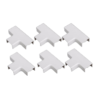 鸣固 pvc线槽配件明装 阴角 阳角 弯头 三通 直接 平弯 广东型线槽配件 20*10mm六个三通