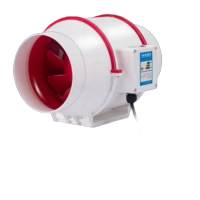 鸣固 ZL3397管道风机斜流增压换气扇排风扇仓库换气新风机 10寸口径250单速插头款