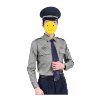 鸣固 保安服 酒店物业小区工作服装 春季柔韧舒适透气职业服 灰长袖 175/XL