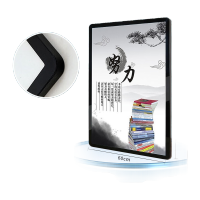 鸣固 磁吸海报框圆角展示框架电梯广告框亚克力展板画框铝合金挂墙相框 黑边黑面pvc款 60*90cm