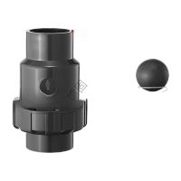 鸣固  UPVC球型止回阀单向阀水管立式逆止流水阀中间阀工业PVC管件配件 DN25(内径32mm)全球弹簧款