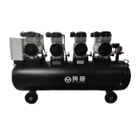 鸣固空气压缩机无油汽泵机器气磅工业级打气泵1600W*4-180L380V铜线四级+五件套KW786907