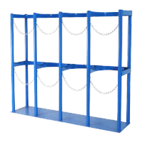 鸣固 钢瓶存储架 气瓶固定架 氧气乙炔瓶瓶固定架 40L蓝色四瓶 口径27cm ZB2594 KW943908