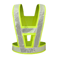 鸣固 反光背心防汛马甲反光背带交通骑行安全警示马甲 V字型反光背带定制款(100件)