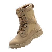 鸣固 消防应急演习救援训练作训鞋沙漠体能靴 深卡其布色 46码