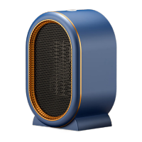 鸣固 新款桌面暖风机 220v ABS家用PTC陶瓷发热倾倒断电小型电暖器取暖器800w-1200w 蓝色 2档调节