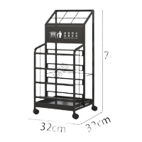 鸣固 雨伞收纳架大容量 店大堂教室售楼部商用伞收纳架 无锁头伞架 小号黑色 扎整齐 约放12把长伞24把短伞