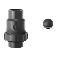 鸣固  UPVC球型止回阀单向阀水管立式逆止流水阀中间阀工业PVC管件配件 DN65(内径75mm)全球弹雷款