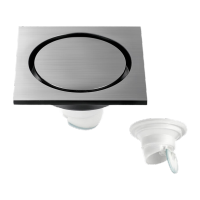 鸣固  枪灰色铜体地漏淋浴两用加厚直排防臭防虫大排量长条地漏 铜体(圆隐形-不可镶瓷砖)