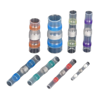 鸣固 免压接焊锡环热缩管热熔接线端子电线防水套管密封快速绝缘接头 红色-S21 100只 0.5-1.5平