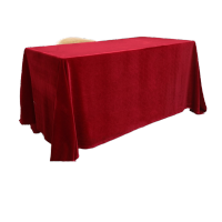 鸣固 绒布桌裙台布 加厚金丝绒会议桌布 会议活动桌布酒店餐桌台布桌布 1.6*2米 酒红色 ZH1028