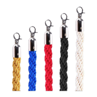 鸣固酒店礼宾杆挂绳宾馆迎宾柱豪华不锈钢圆球隔离带警戒线银行展厅一米线栏杆围栏护栏黑色麻花绳银扣