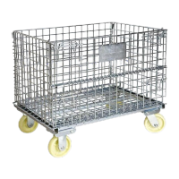 鸣固仓储笼带5寸轮折叠铁框仓储储物笼物流笼1200*1000*890mm可承重1500kg线径5.8KS713485