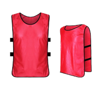 鸣固 对抗服 足球篮球训练背心分队服 广告活动背心分组拓展马甲红色