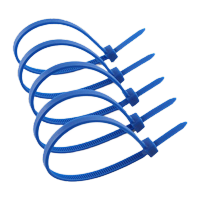 鸣固特氟龙扎带电线收纳整理铁氟龙扎带工业耐酸碱耐高温阻燃扎线带自锁式蓝2.5*100mm100条/包MGL2365