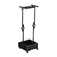 鸣固拖把水池不锈钢移动落地式墩布扫把卫生间阳台收纳架[复合管3拖4钩盆40*40*15.5cm]KD092903