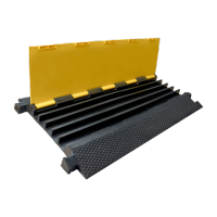 鸣固 减速带线槽 橡胶PVC电缆保护槽室内外护线盖板橡胶电缆板 PVC大五槽线槽 910*500*50mm