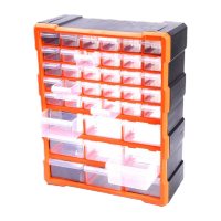 鸣固39格抽屉式零件盒多规格零件盒工具柜电子元件积木玩具收纳盒具盒螺丝盒G-1502黄色47.5*38*16