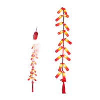 鸣固 led彩灯 仿真电子带响虎年春节免插电超响过年新年灯笼装饰炮仗灯 2m大管152灯插电-红色ZL5392