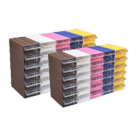 鸣固抽屉式零件盒多功能组合式零件盒乐高积木收纳盒物料抽屉式五金零件盒元件盒子(蓝)111*98*48mm