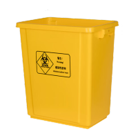鸣固 摇盖式医疗垃圾桶黄色 加厚塑料医废回收桶 牙科诊所医用翻盖垃圾桶 20升黄疗桶带盖