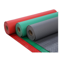 鸣固PVC加厚地垫塑料防水浴室厨房脚垫车间仓库地板胶垫子走廊防滑垫红色牛津加厚2.3mm宽2.5m长15m