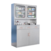 鸣固 201不锈钢储物柜药柜展示柜器械工具柜工厂药厂存储柜仪器柜 三斗四门