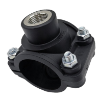 鸣固三通钢内丝接口PE管道快速抢修补漏鞍座分水器水管增接口配件 PE63-3/4不锈钢内丝鞍座