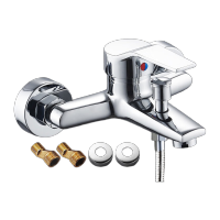 鸣固  三联淋浴龙头防冻浴缸龙头合金混水阀淋浴花洒冷热水龙头  冷热调节阀  铜 三联龙头