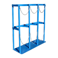 鸣固 钢瓶存储架 气瓶固定架 氧气乙炔瓶瓶固定架 8L-10L蓝色三瓶 口径18cm ZB2601 KW014329