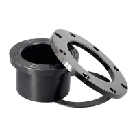 鸣固 PE黑色对接式法兰头 法兰根 法兰片皮圈螺丝 50-400规格齐全 PE对接式160法兰头(1.25PN )