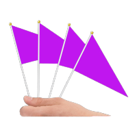 鸣固 三角手摇塑料杆小彩旗 14x21cm手摇指挥裁判旗 100面装 紫色